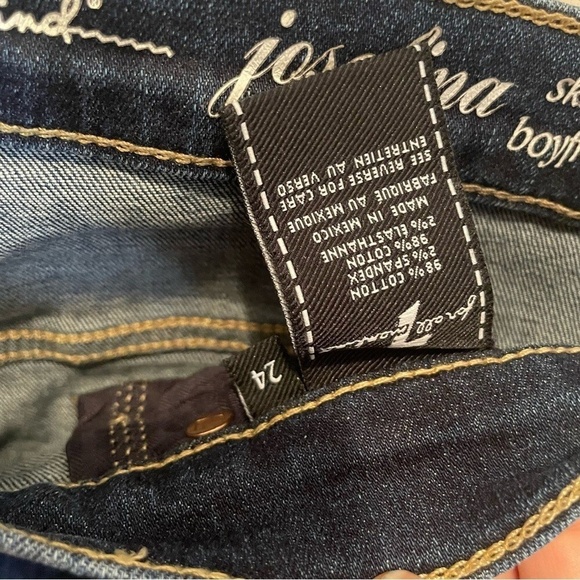 7 For All Mankind Josefina Boyfriend Skinny Mid Rise Jeans - Dark Wash size 24 - Picture 8 of 9